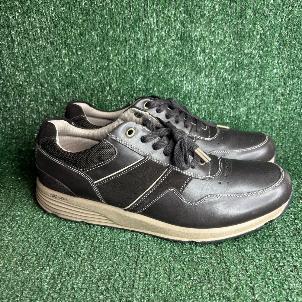 Rockport Trustride Lace Up Trainers Casual Leather Walking Shoes Brown Mens 12